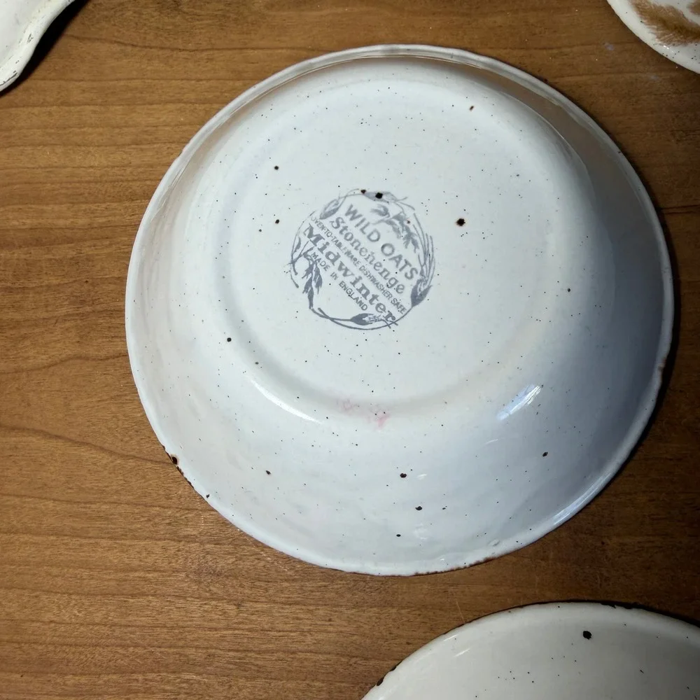 Vintage Midwinter Stonehenge Wild Oats 6 Pc Bowl Serving Set England Wheat